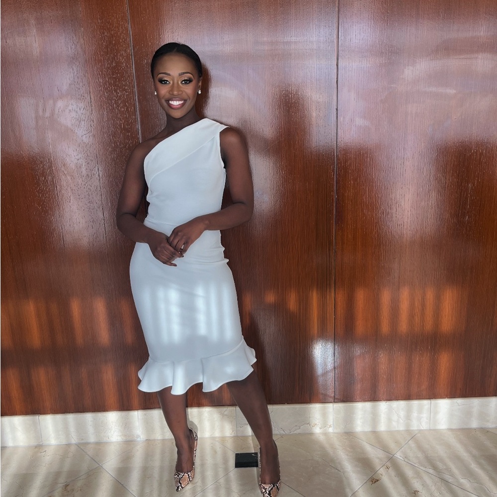 Elegant One-Shoulder White Dress